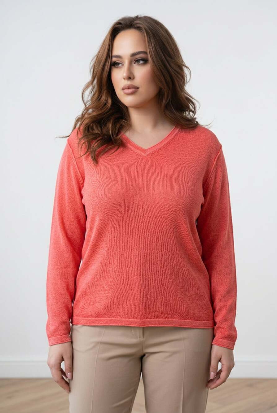 Tommy Bahama South Shore Flip V-Neck Sweater Size L/G Burnt Coral